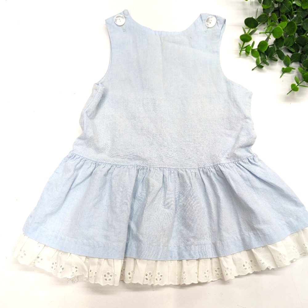 V I N T A G E:: Little Evie Spring Blue Washed Tank Dress